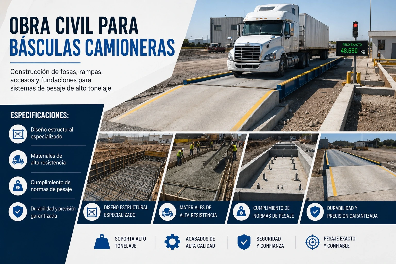 Obra Civil para Básculas Camioneras